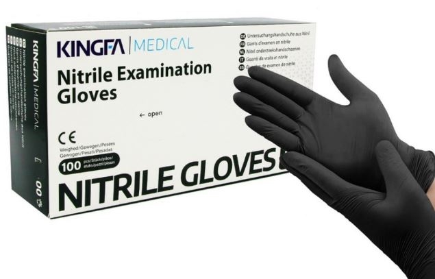 GLOVES,Black Nitrile Large Box of 100`s [Splittable]