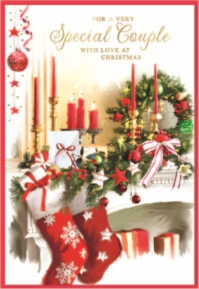 XMAS CARDS,Special Couple 6`s Decorated Fireplace