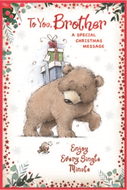 XMAS CARDS,Brother 6`s Bear Carrying Presents