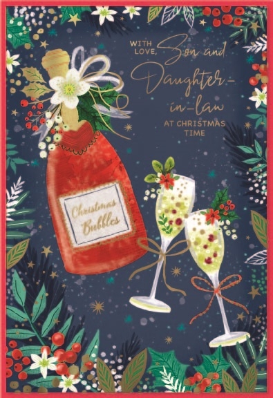 XMAS CARDS,Son & Daughter in Law 6`s Christmas Bubbles