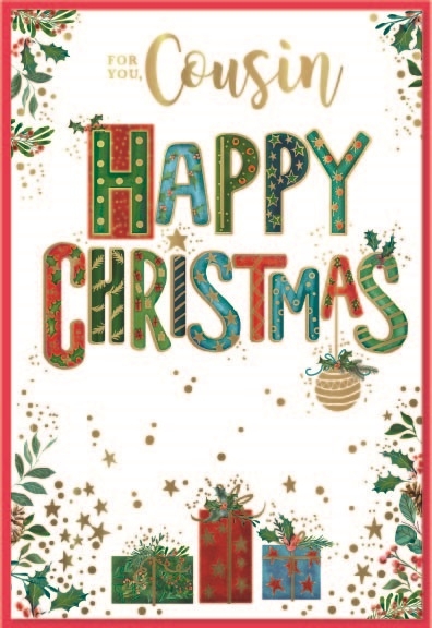XMAS CARDS,Cousin 6`s Foliage & Presents