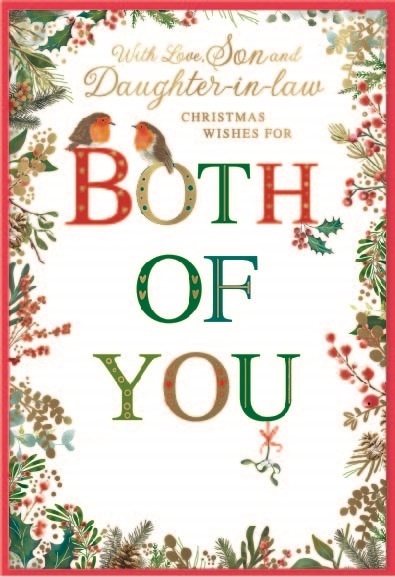 XMAS CARDS,Son & Daughter in Law 6`s Foliage & Robins