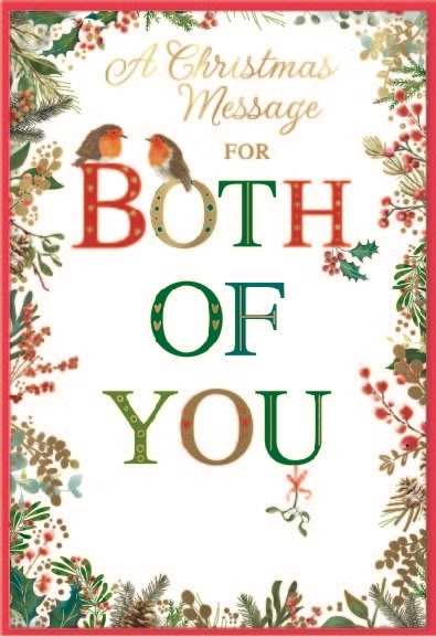 XMAS CARDS,To Both of You 6`s Foliage & Robins