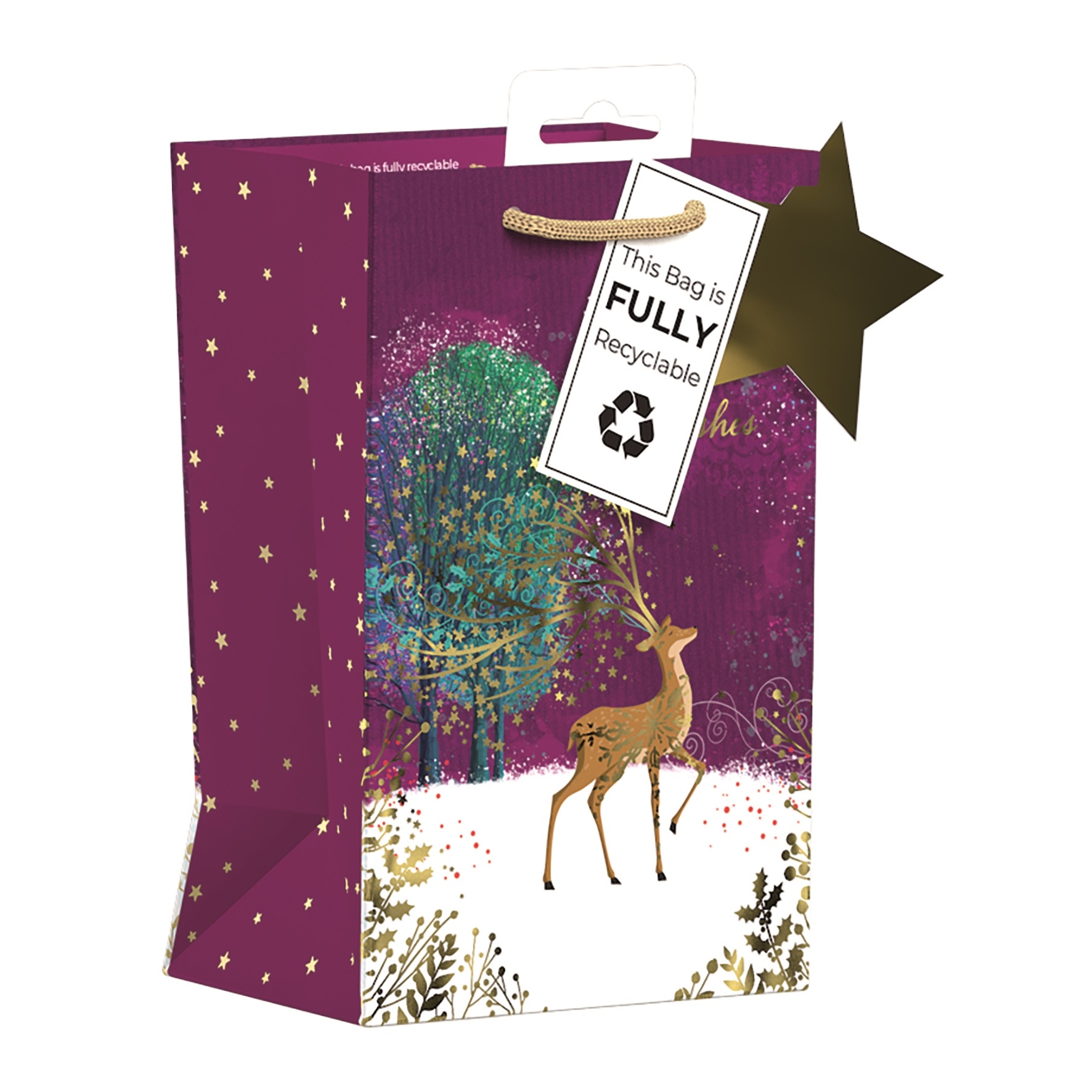 GIFT BAG,Whimsical Reindeer (Small) [Packs Only]