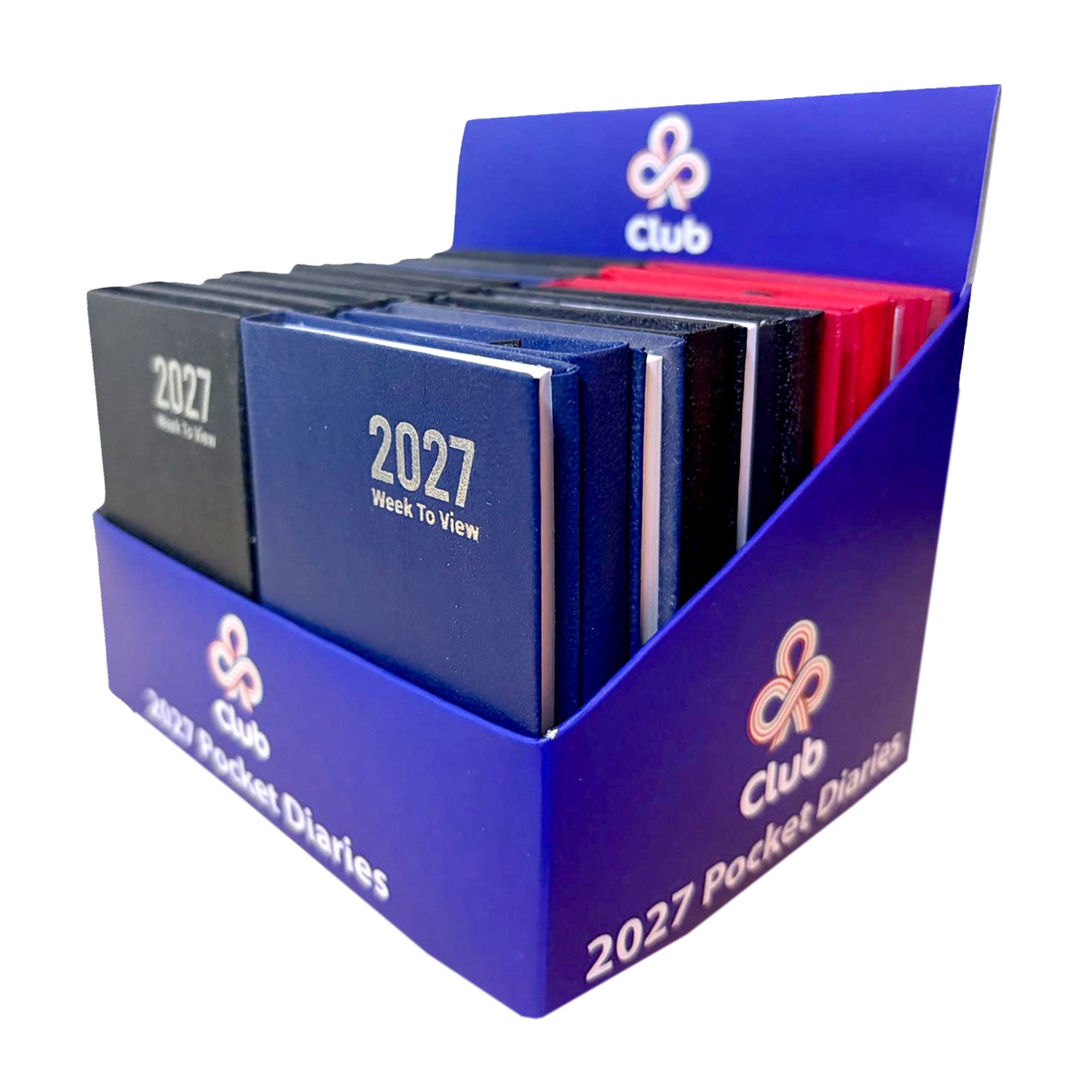 DIARY,Pocket,Week To View, Asst Cols. 2027 CDU [Packs Only]