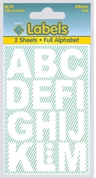 LABELS,White Vinyl Letter 24mm [Packs Only]