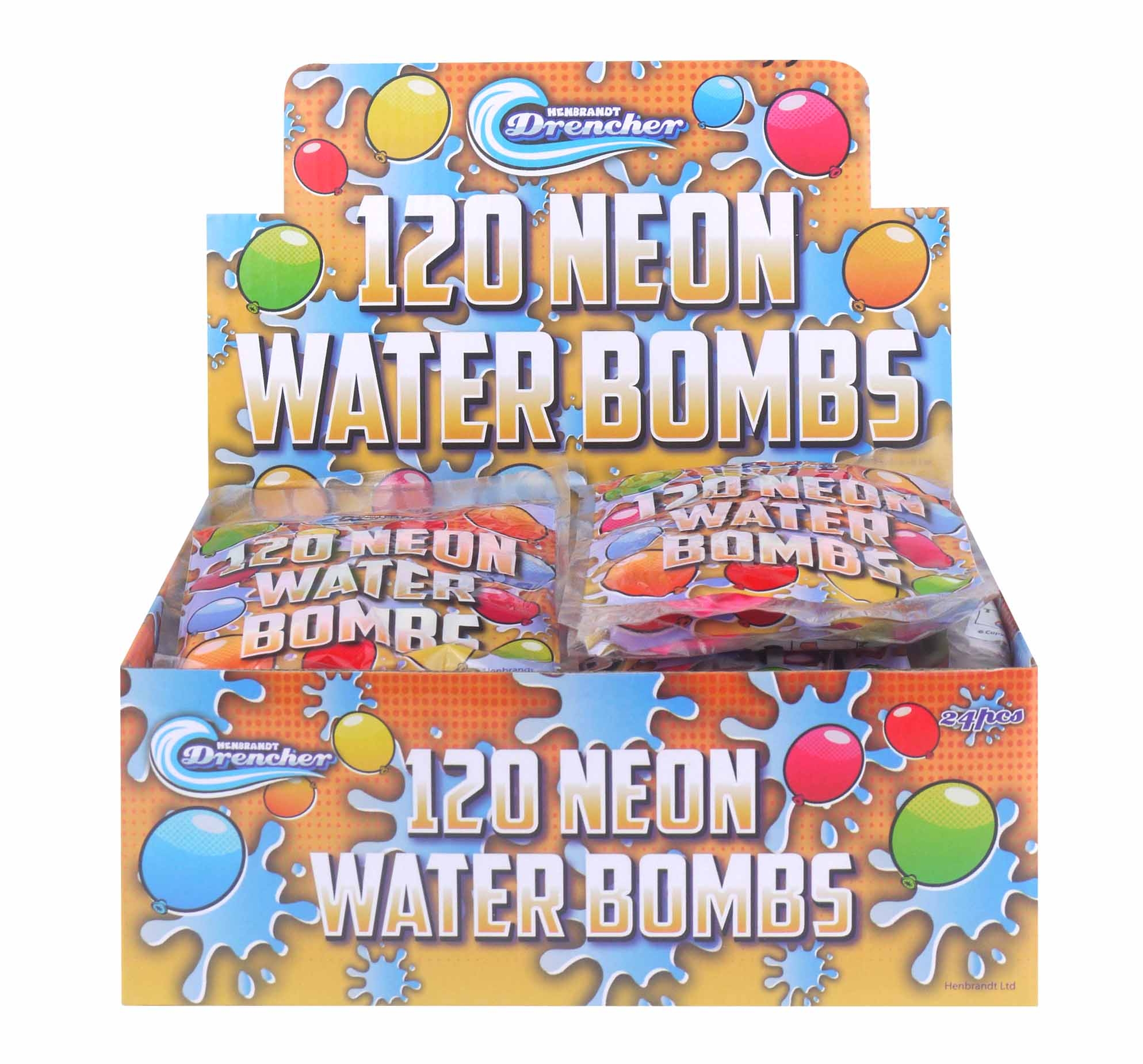 WATER BOMBS,120`s Neon H/pk CDU [Packs Only]