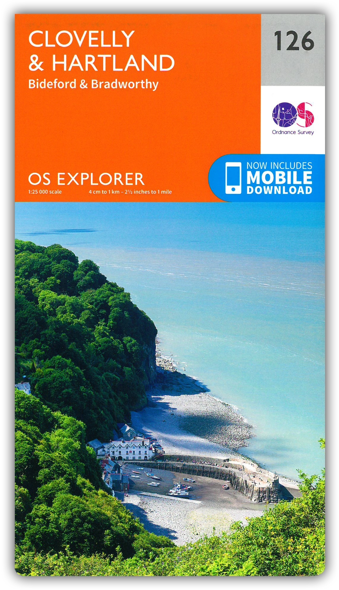 MAP,O/S Clovelly & Hartland Explorer 2.5in (Was £12.99) [Splittable]