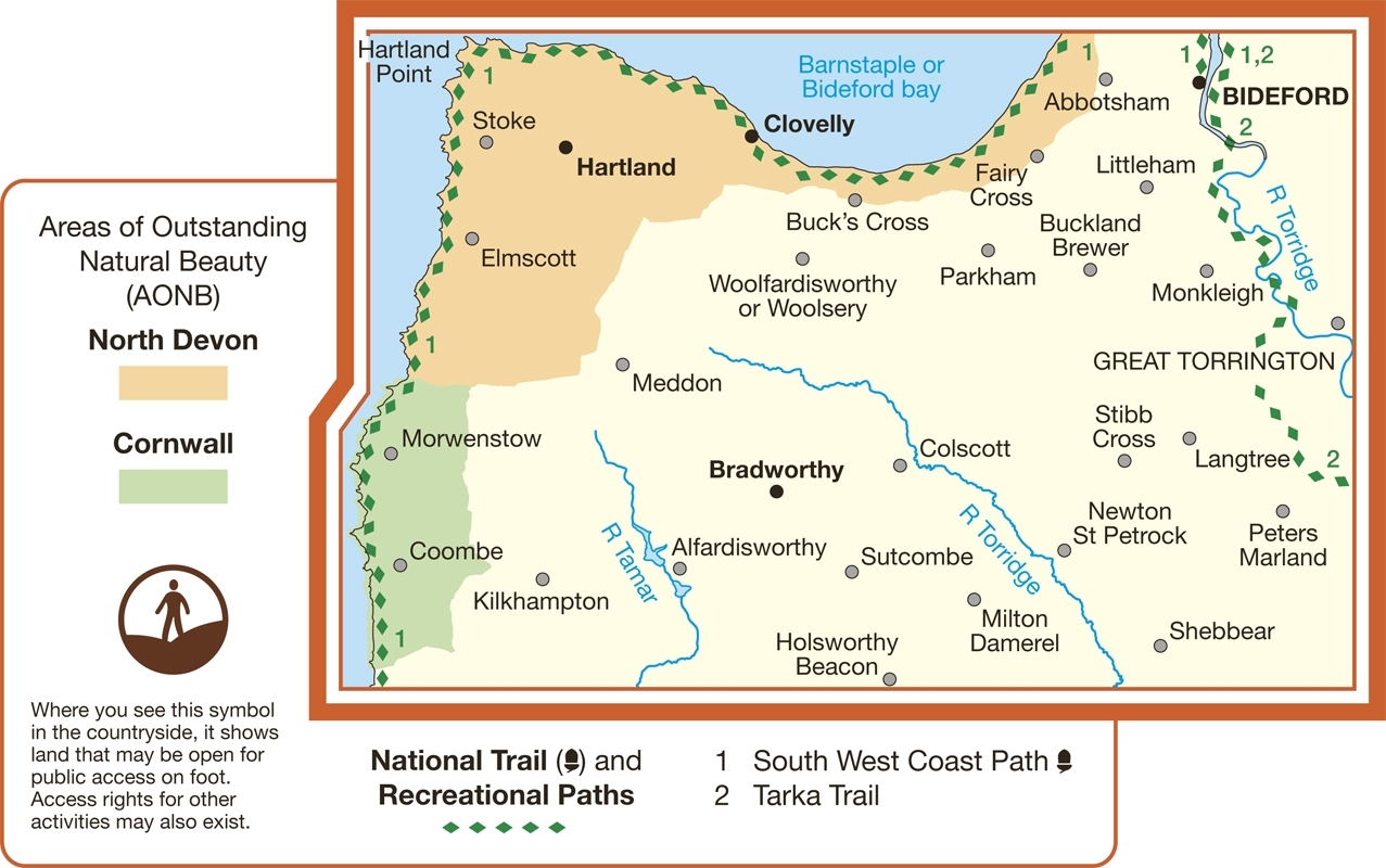 MAP,O/S Clovelly & Hartland Explorer 2.5in (Was £12.99) [Splittable]