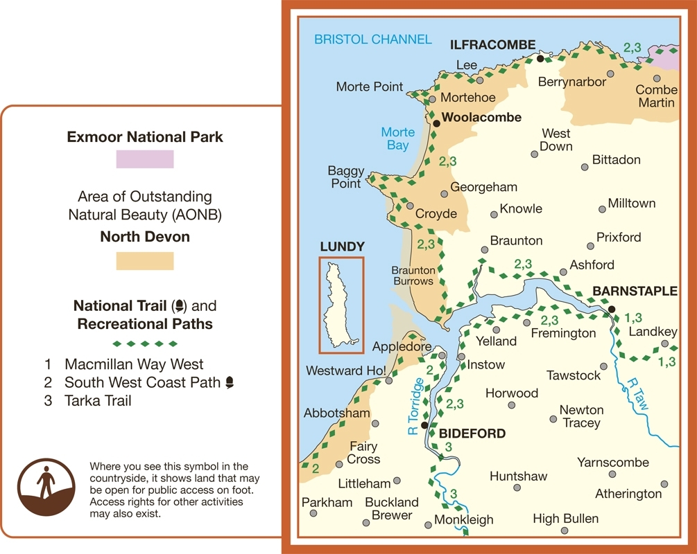 MAP,O/S Bideford,Ilfracombe, Exmoor 2.5in (with Download) [Splittable]