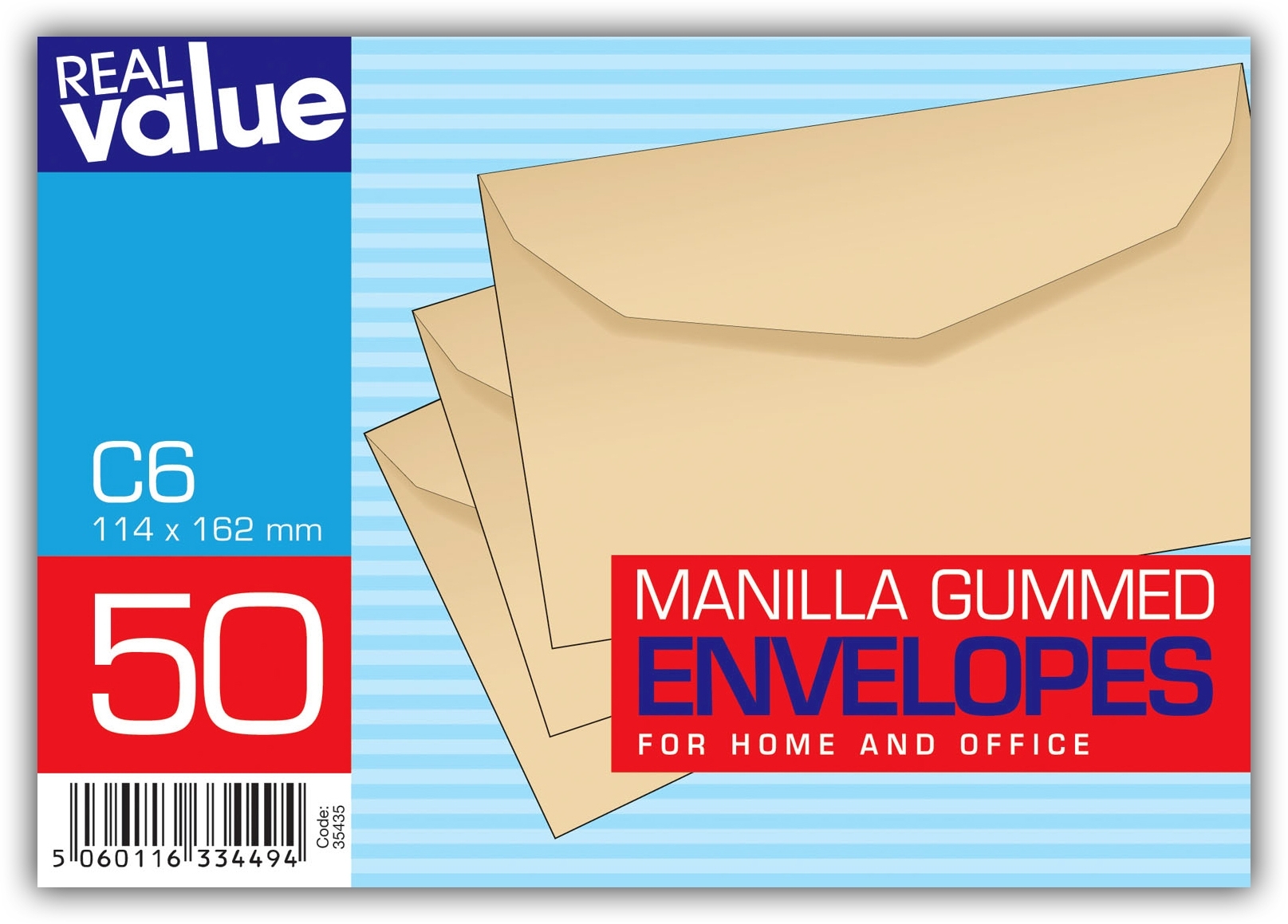 ENVELOPES,Self Seal Manilla C6 50`s Real Value [Splittable]