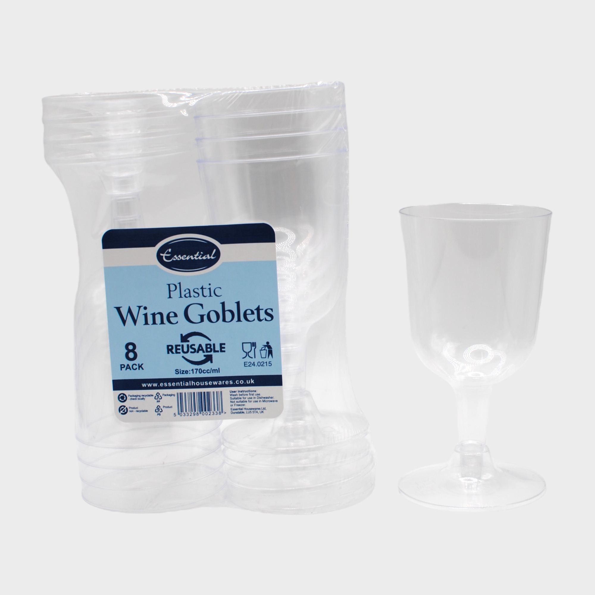 WINE GLASS,Reusable Plastic 170ml 8`s [Splittable]