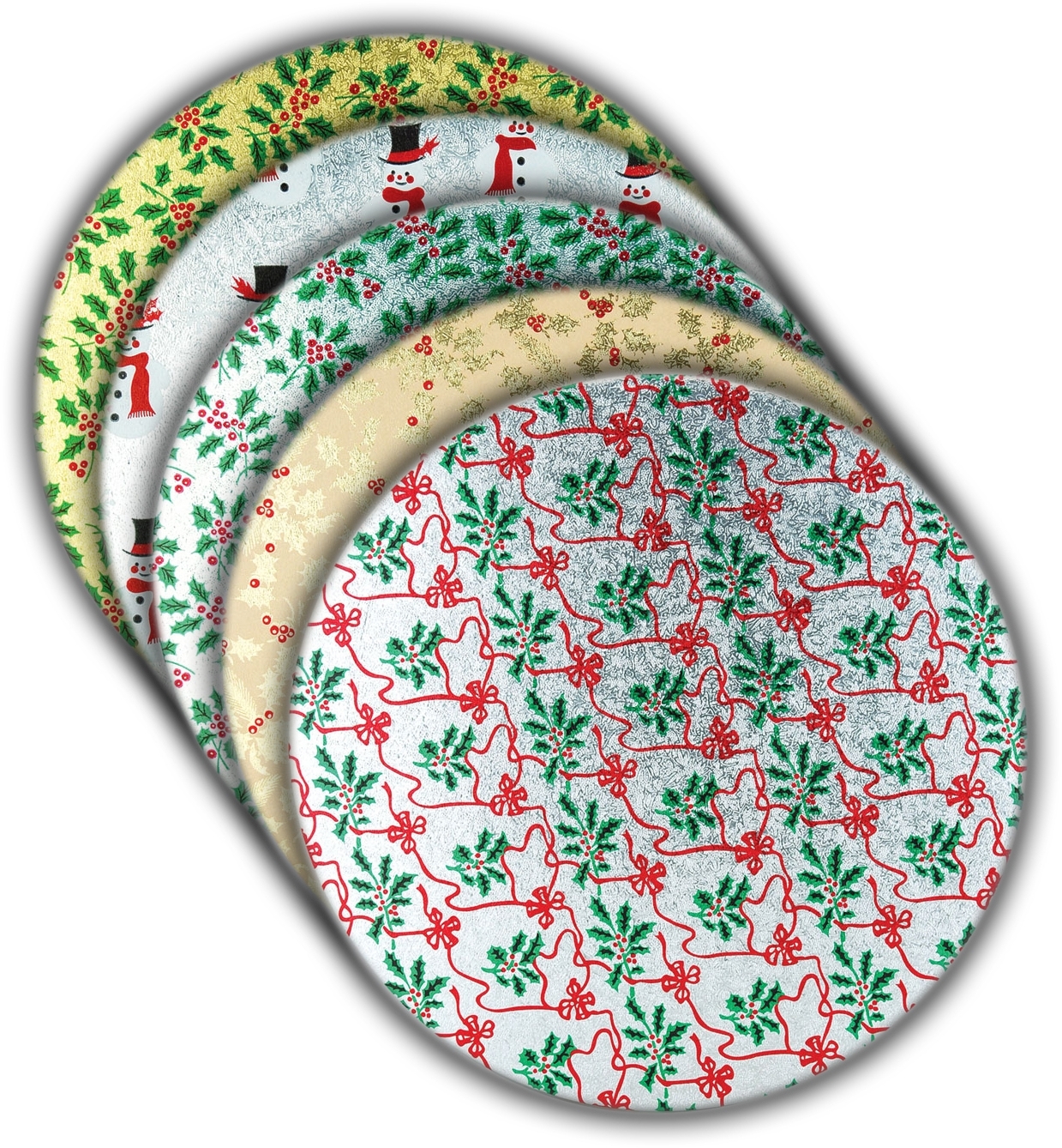 CAKECARD,10in/25cm,Round Xmas Designs [Splittable]