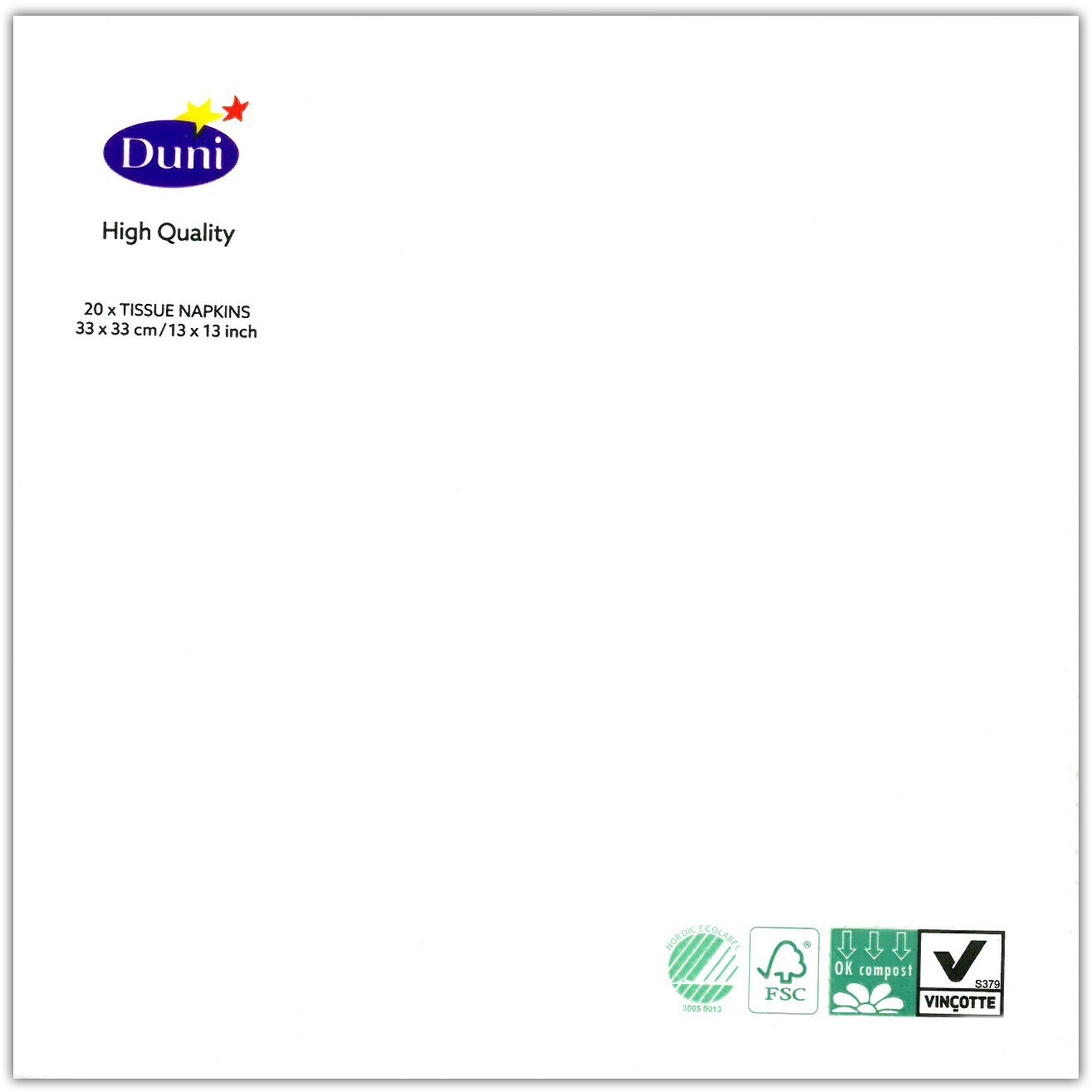 NAPKINS,33/3ply White 20`s [Splittable]