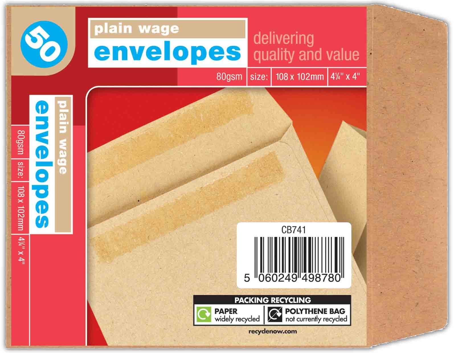 WAGE ENVELOPES,Plain 50`s Self Seal [Splittable]