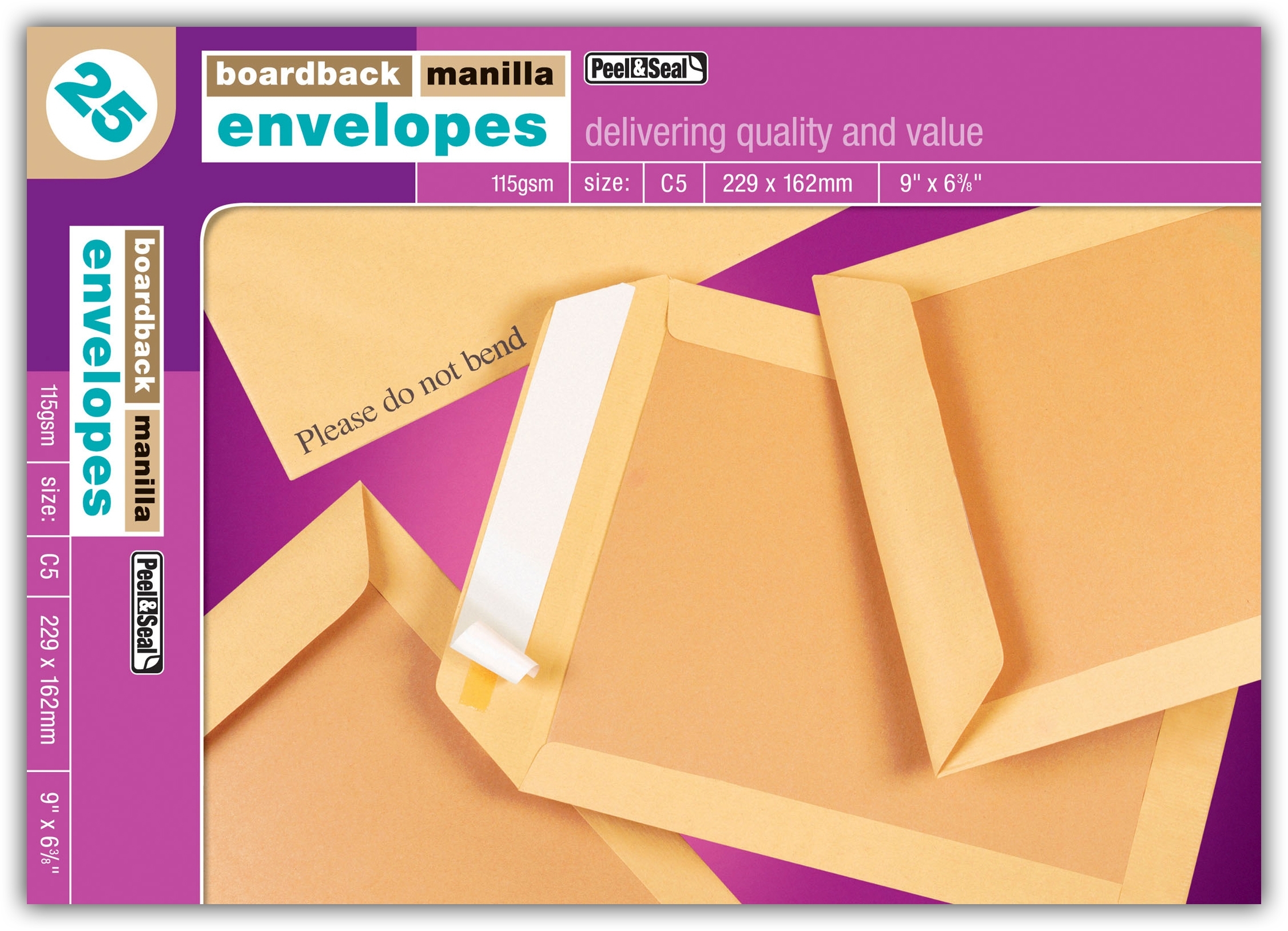 BOARD-BACKED ENVELOPES, 9x6.4 (C5) [Packs Only]