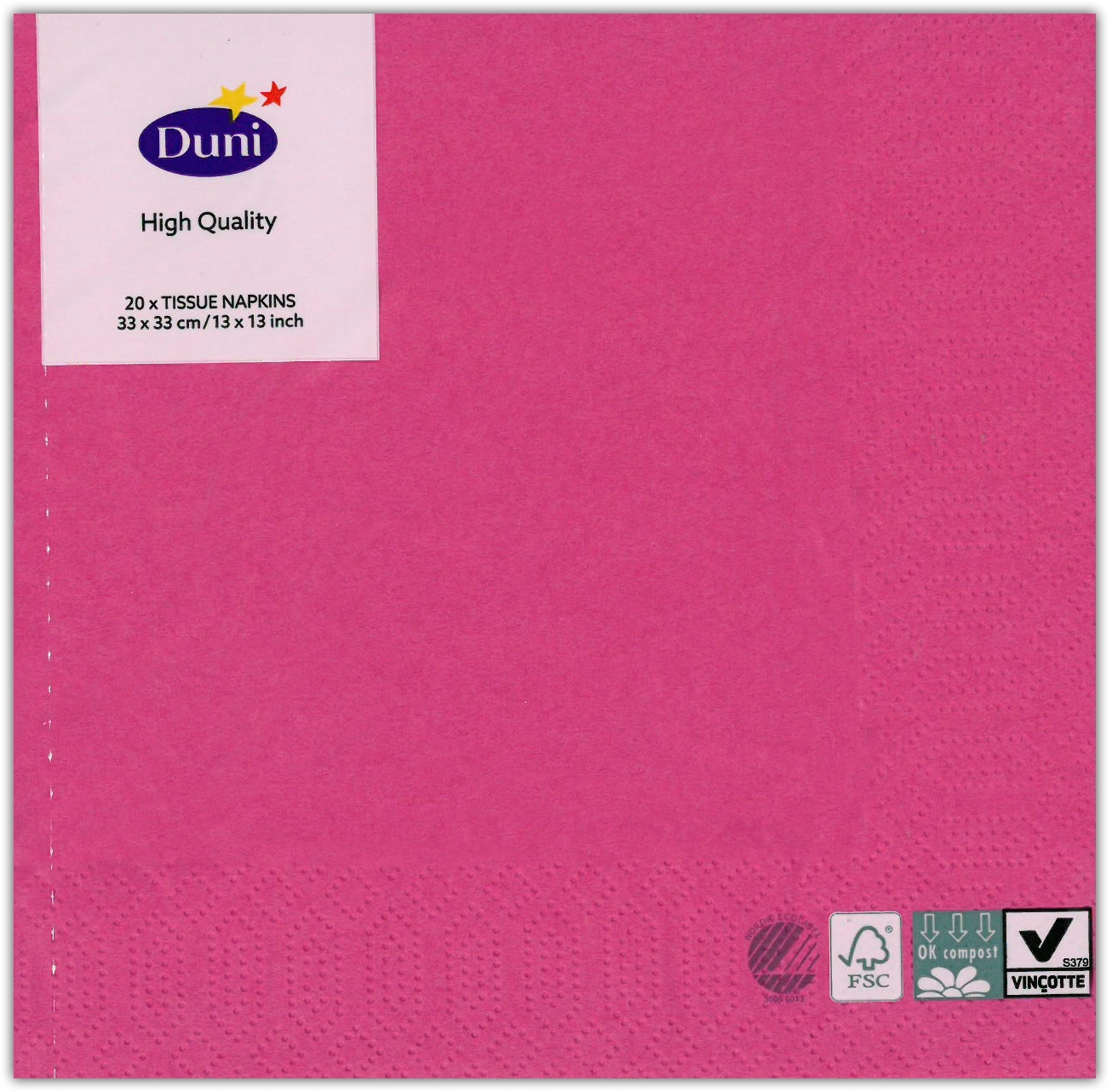 NAPKINS,33/3ply Fuchsia [Splittable]