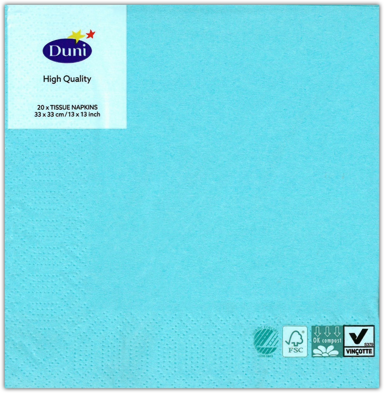 NAPKINS,33/3ply Mint Blue 20`s [Splittable]