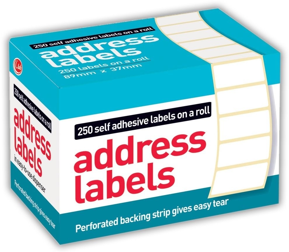 LABEL,S/Adh Address on Roll 89x37mm Std 250`s CB669 [Splittable]