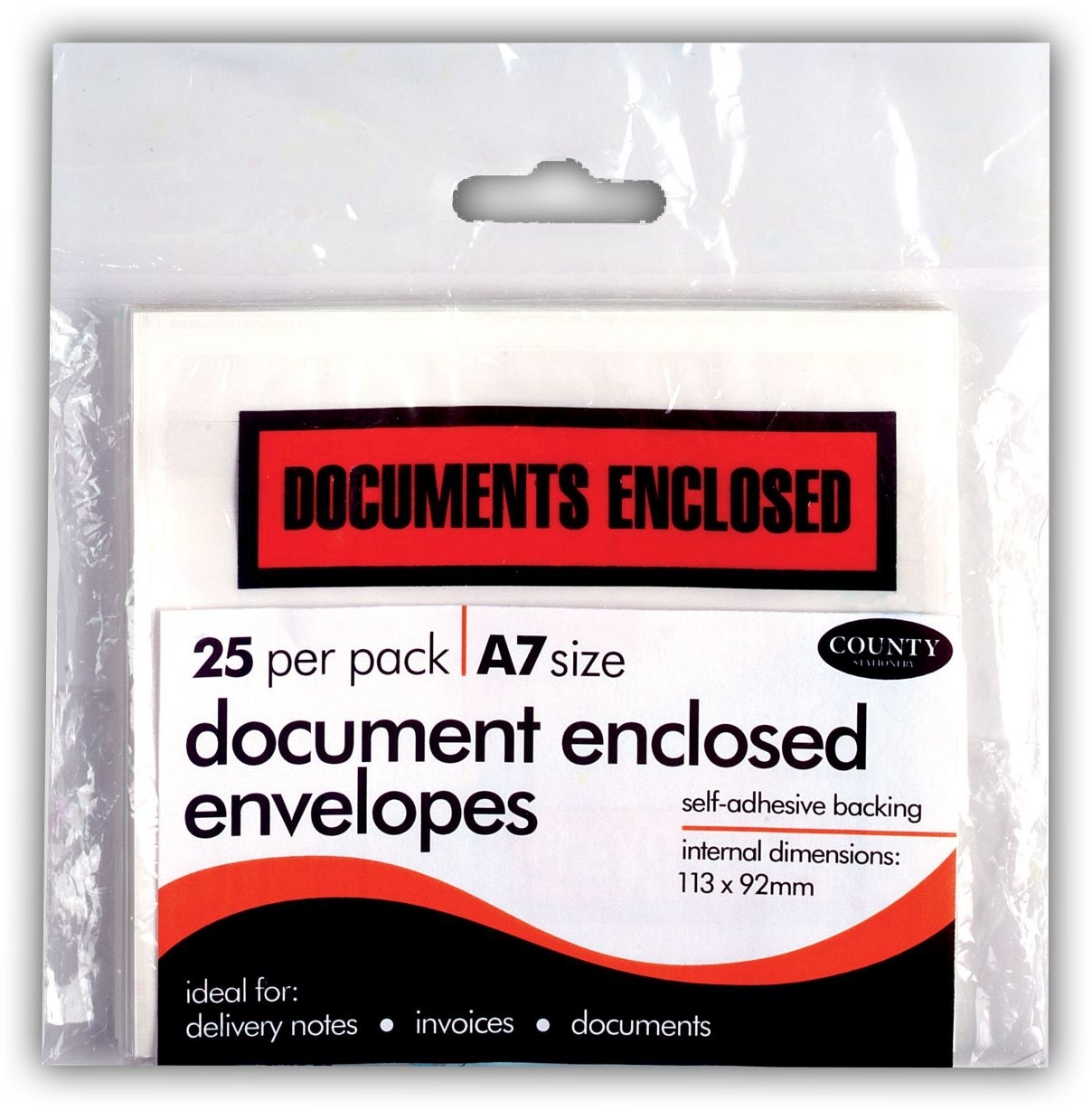 DOCUMENTS ENCLOSED ENV, S/Adh A7 25`s [Packs Only]