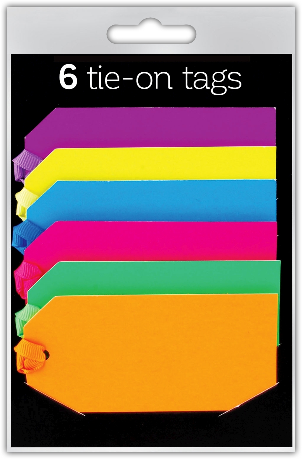 LABEL,Tie-On Luggage Neon 6`s H/pk [Packs Only]