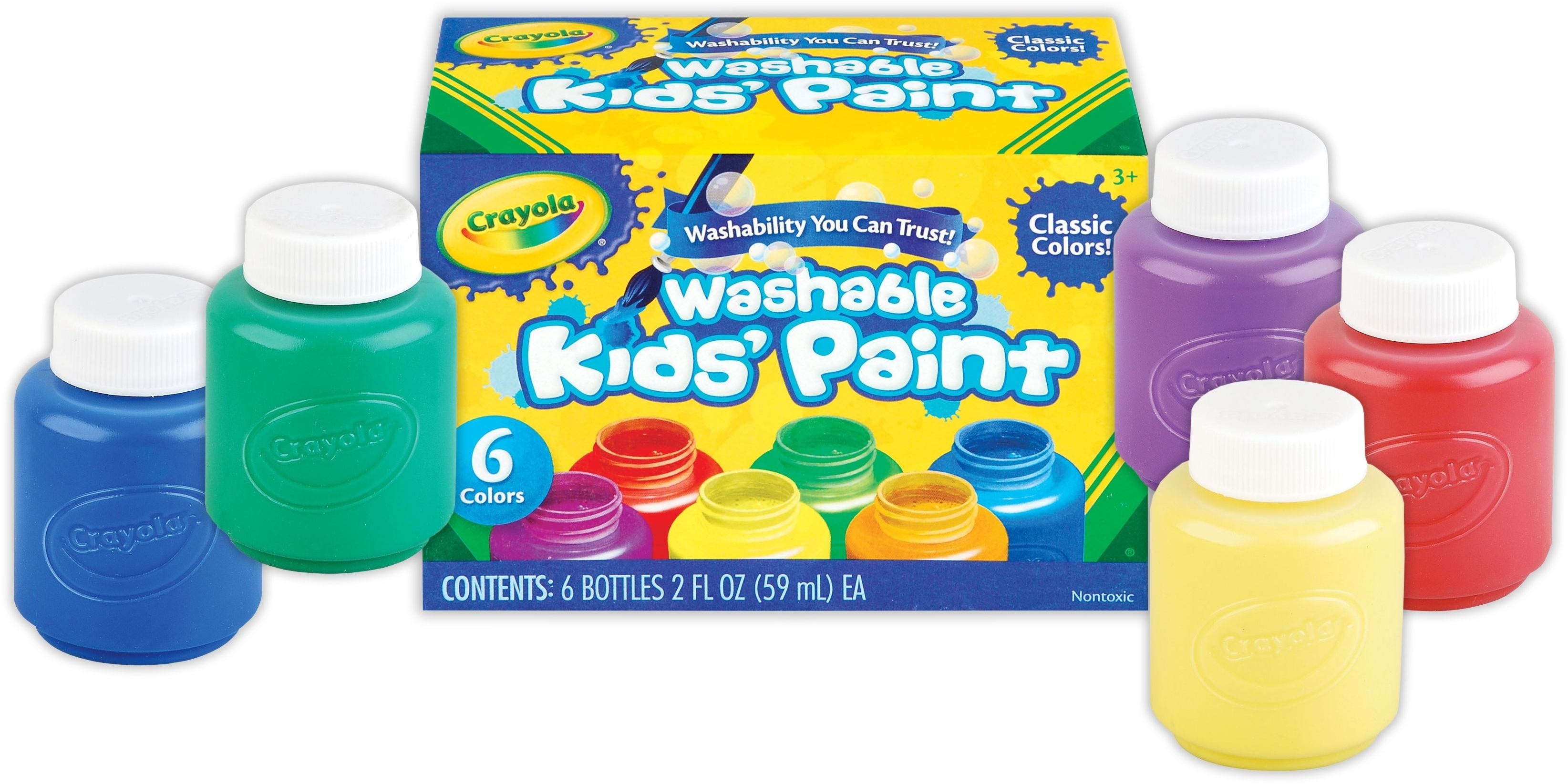 KIDS PAINT,6 x 59ml Bottles Asst.Cols in a Box [Splittable]