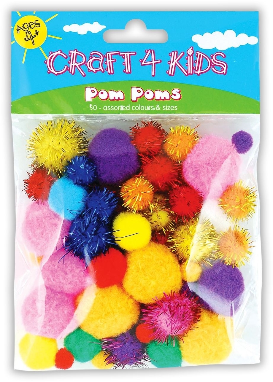KIDS CRAFT,Pom Poms Asst.Cols H/pk [Splittable]