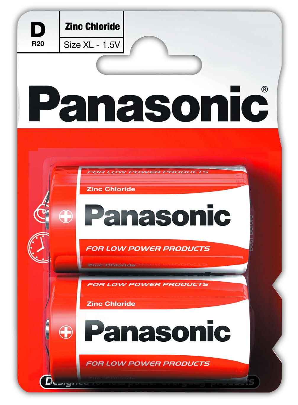 PANASONIC Zinc Batteries D 2`s I/cd [Splittable]
