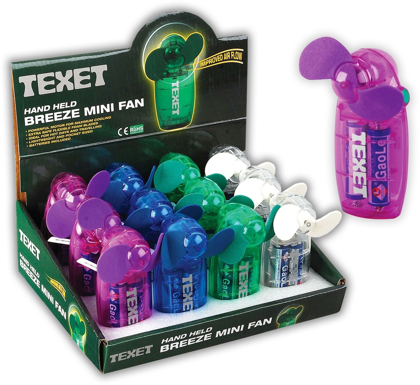 MINI COOLING FAN, Air Flow Hand Held, Batteries inc. CDU [Packs Only]