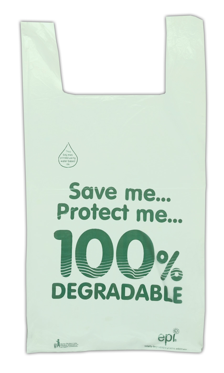 CARRIER BAG,Bio Degradable, Vest, Large 11x17x21in 100`s