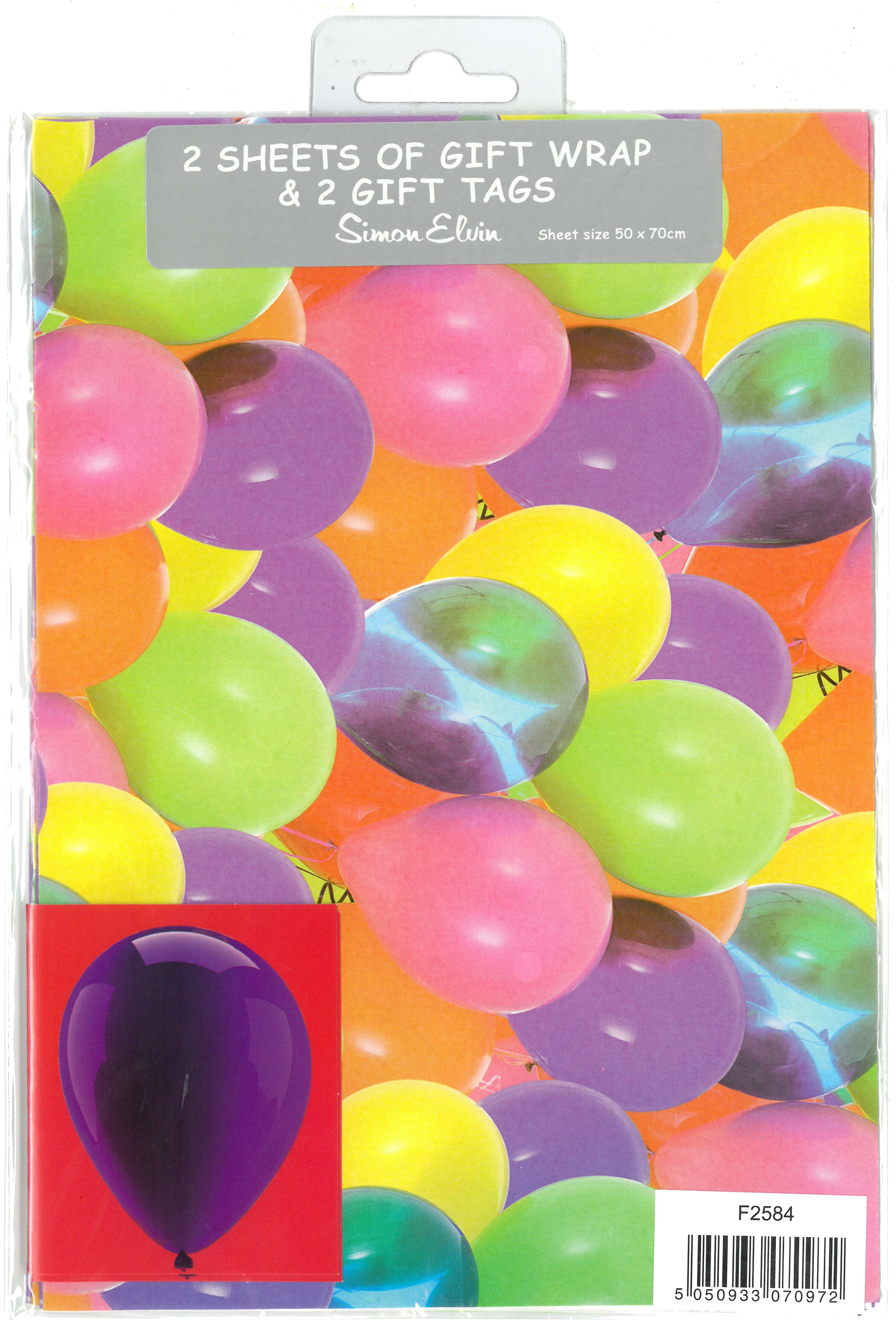GIFT WRAP PACKETS,Balloons H/pk [Packs Only]