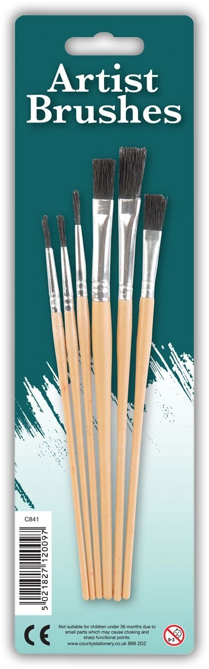 PAINT BRUSH,6`s Asst.Sizes I/cd [Splittable]