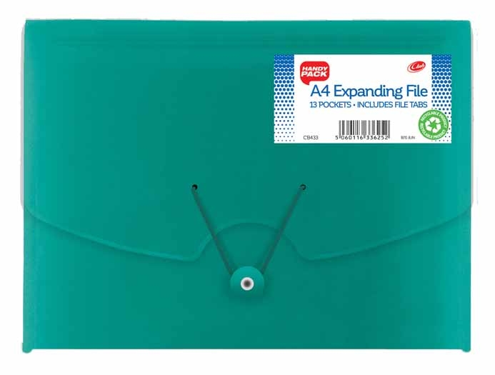 EXPANDING FILE,A4 13 Pocket Elastic Closure (Club) CB433 [Splittable]