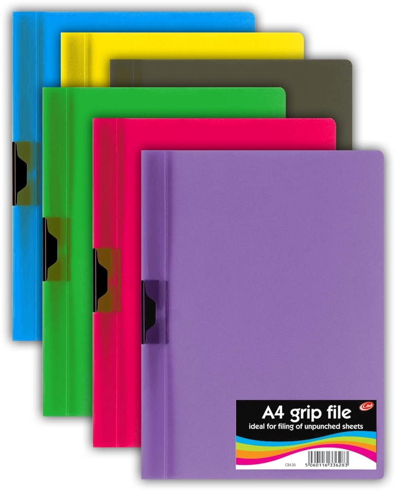 GRIP FILE,A4 Asst. Colours CB436 [Packs Only]