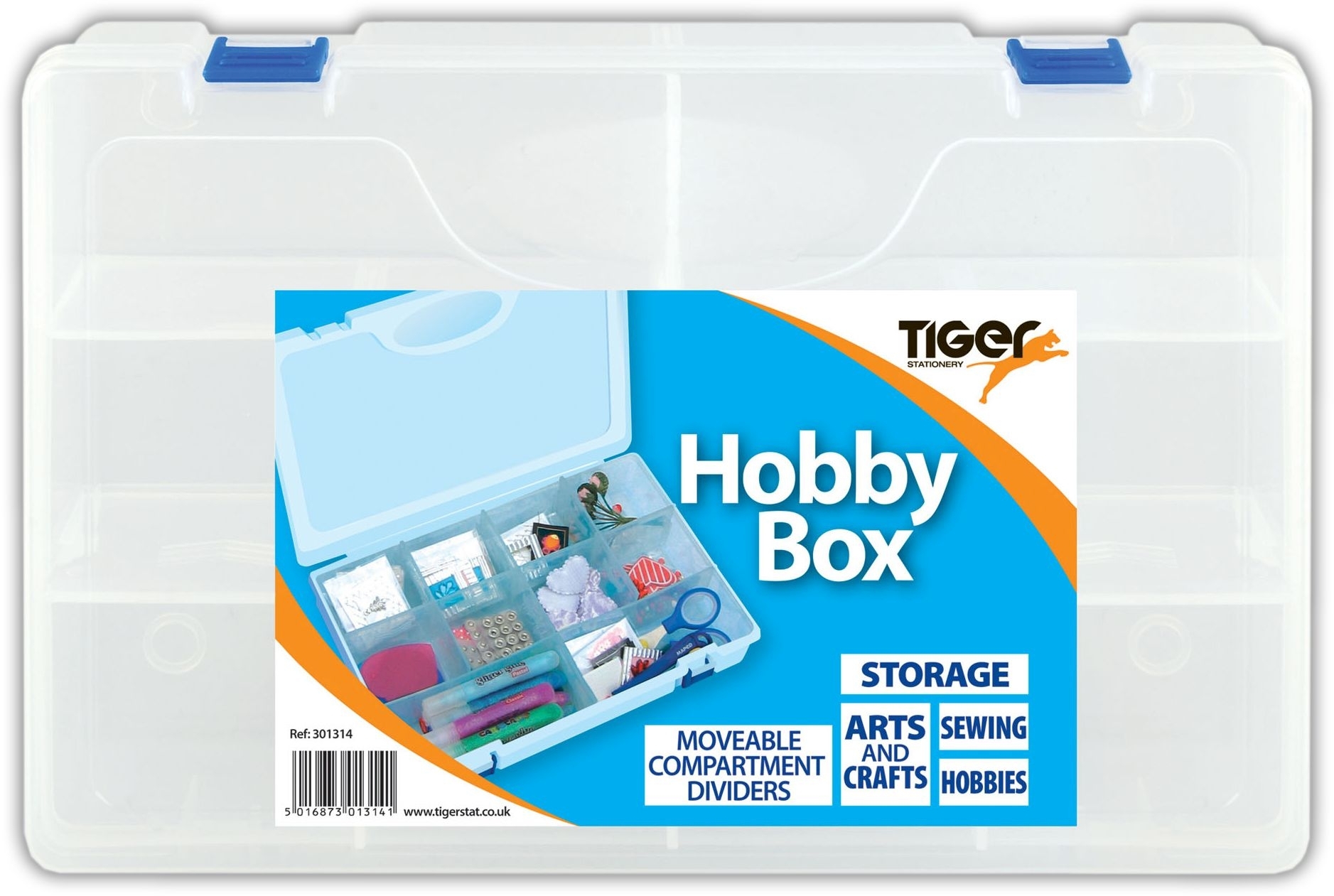 HOBBY BOX, 10 Compartments 300 x 200 x 55mm Transparent