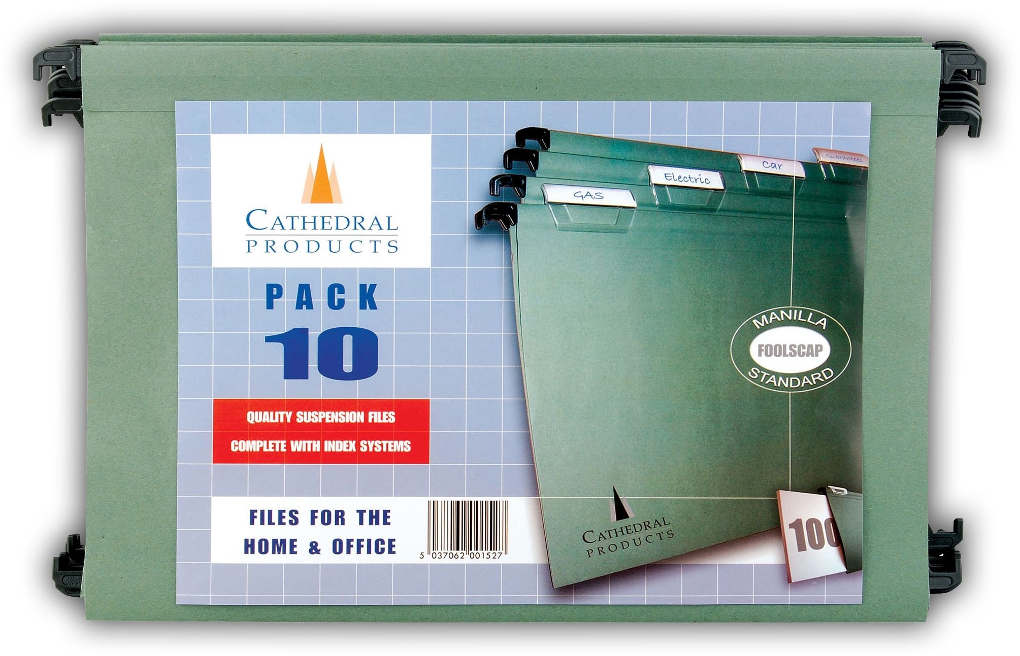 SUSPENSION FILES,Foolscap Green 10`s