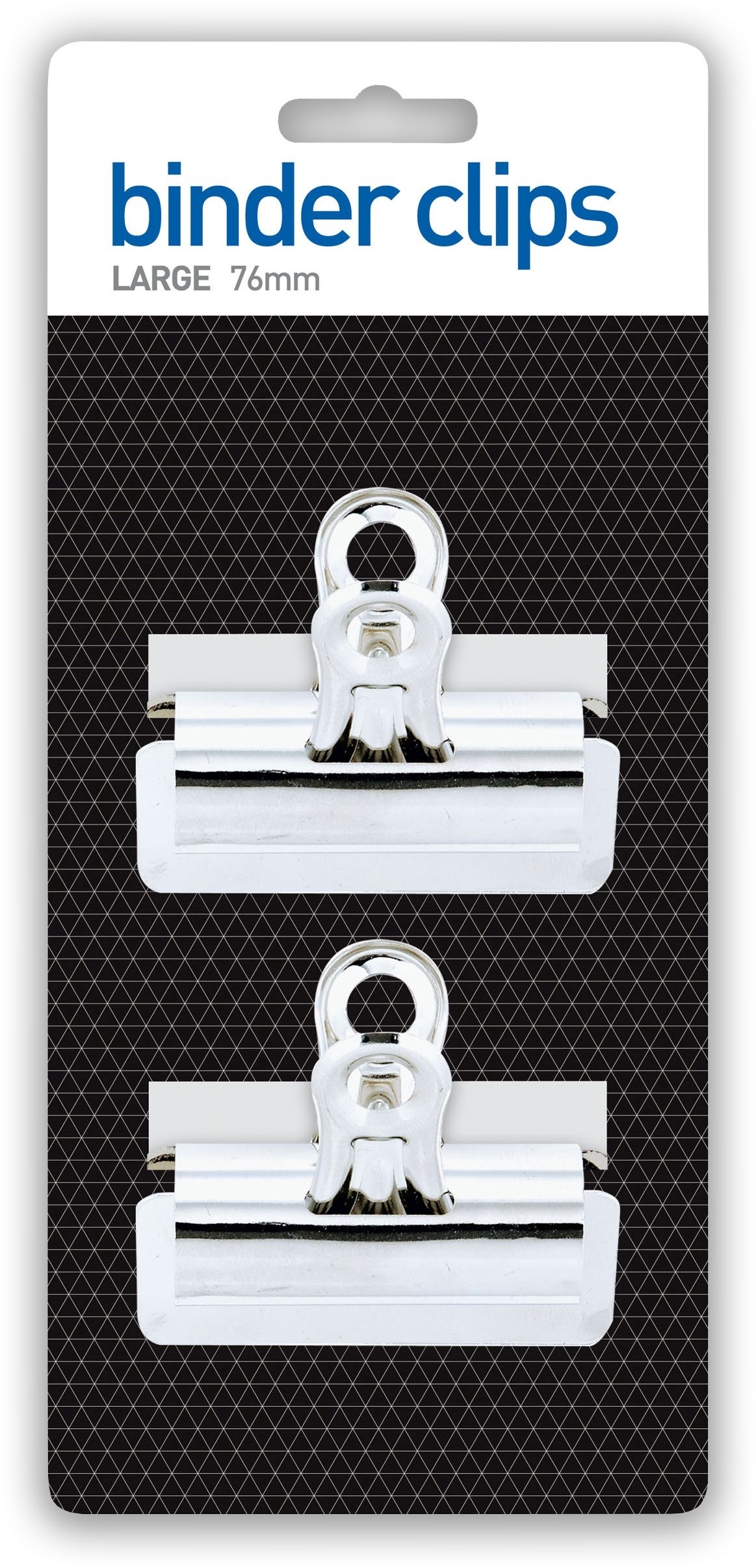 BINDER CLIPS,2`s 76mm I/cd (Bulldog Type) [Splittable]