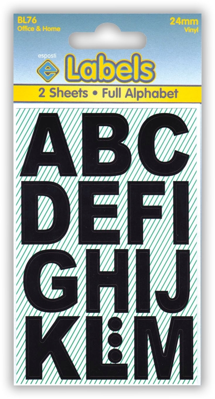 LABELS,Black Vinyl Letter 24mm [Packs Only]