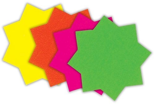 LABEL,Ticket Board Fluorescent Star 60mm 60`s [Packs Only]