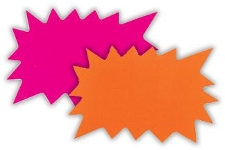 LABEL,Ticket Board Fluorescent Small Flash 66x105mm [Packs Only]