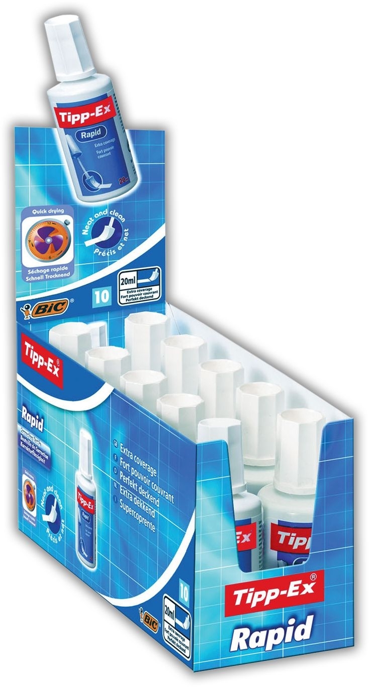 TIPPEX CORRECTION FLUID,Rapid 20ml Tray (Bic) [Packs Only]