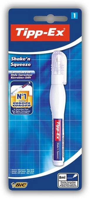 TIPPEX PEN,Shake`n Squeeze 8ml I/cd [Splittable]