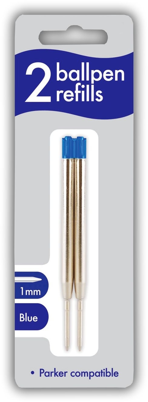 BALL PEN REFILLS,Twin Blue 1mm I/cd (Parker Compatible) [Packs Only]
