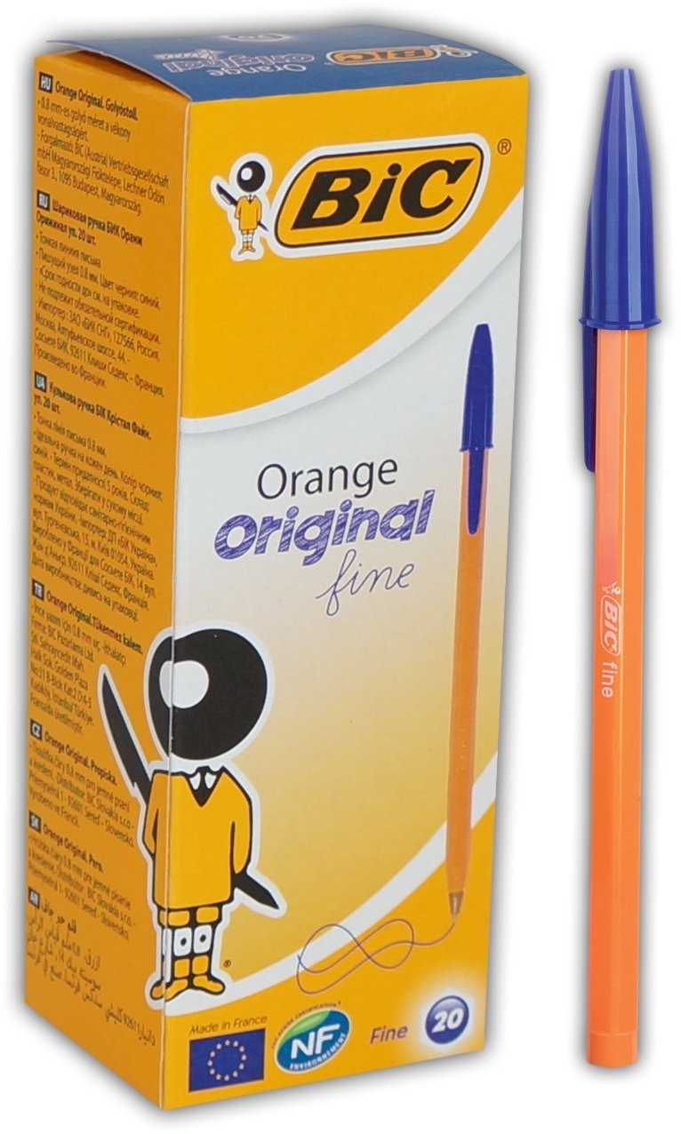 BALL PEN,Orange Blue Fine (Bic) [Packs Only]