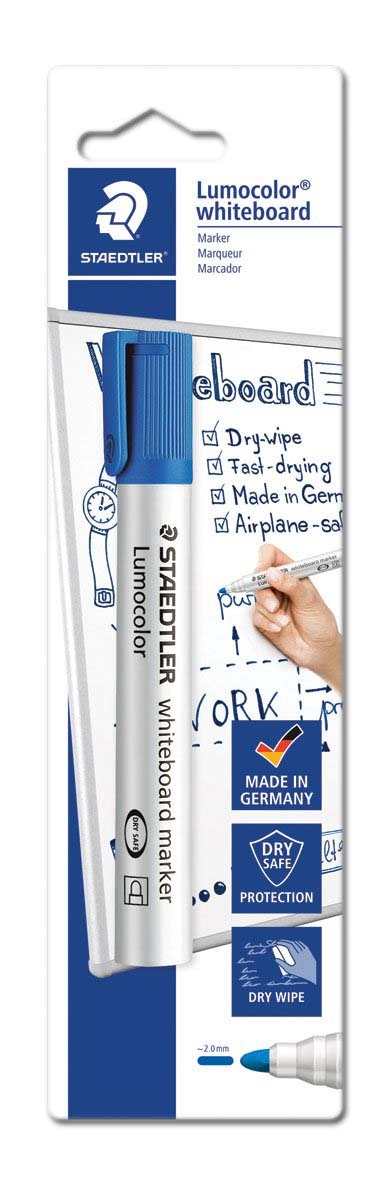 WHITEBOARD MARKER, Staedtler Bullet Tip,Dry Wipe,Blue,I/cd [Splittable]