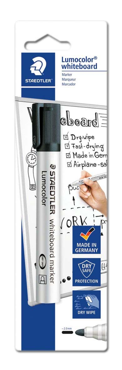 WHITEBOARD MARKER,Staedtler Bullet Tip,Dry Wipe,Black,I/cd [Splittable]