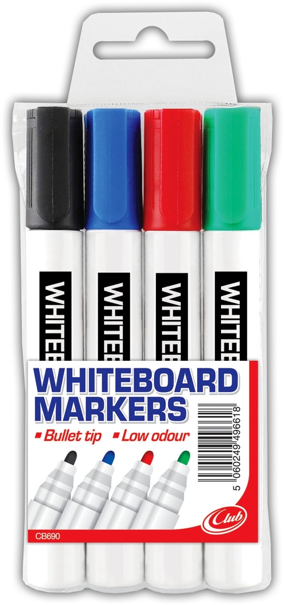 WHITEBOARD MARKER,4 Asst. Cols Wallet CB690 [Splittable]