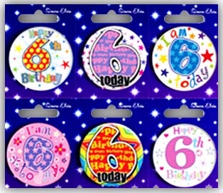 BADGE,AGE 6 Small 54mm [Packs Only]