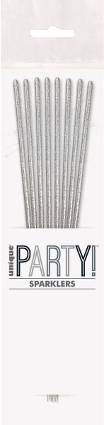 SPARKLER,Mini 7in Silver 8`s H/pk [Packs Only]
