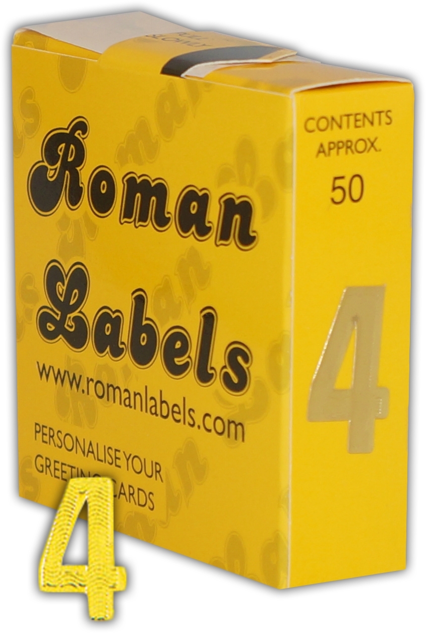 CARD NUMERALS,Gold No.4 [Packs Only]